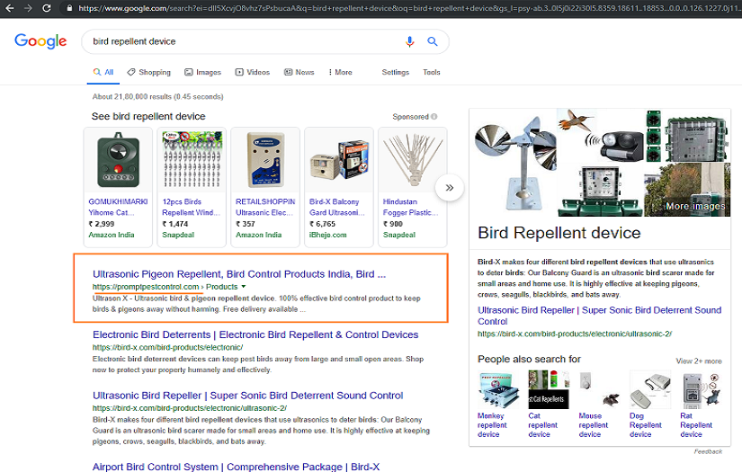 Prompt Pest Control Equipments - SEO screenshot 1